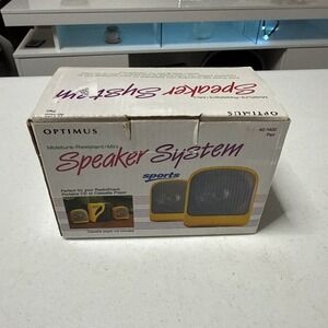 Vintage Optimus 40-1400 Mini Sport Pair Of Speaker System Yellow